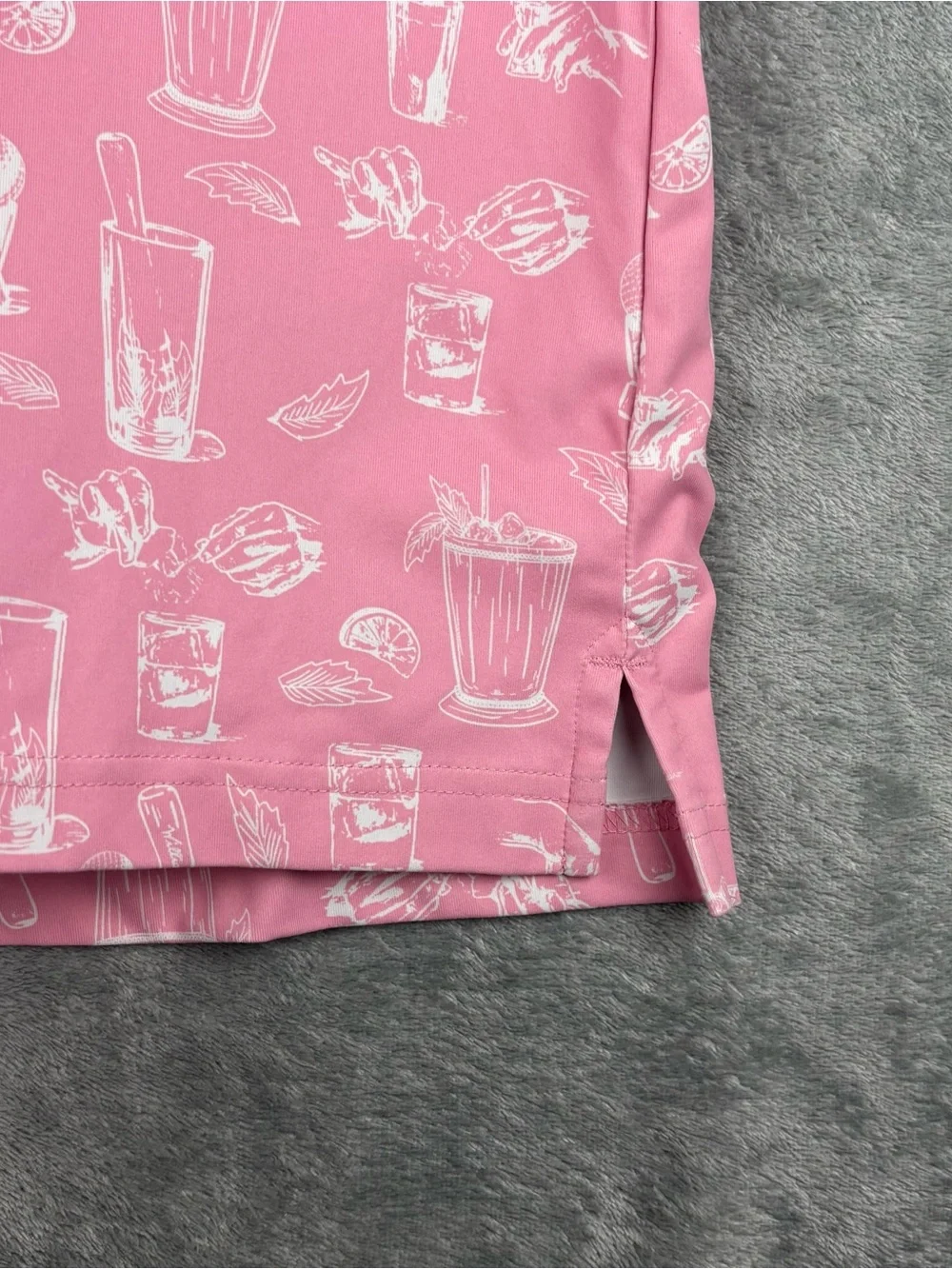 William Murray Shirt Men Medium Pink Minty Fresh Novelty Golf Polo
